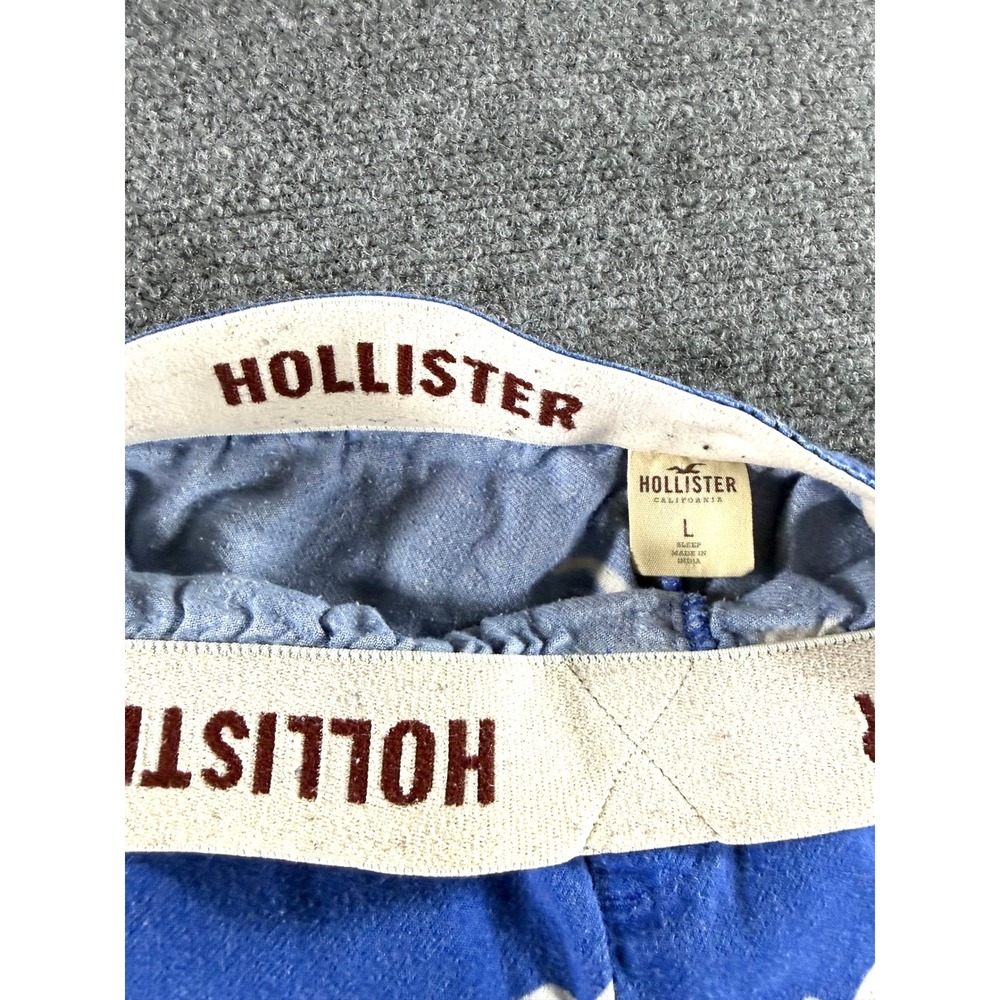 Hollister Blue Seagull Logo Pajama Pants Sleep Bottoms Womens‎ Large L - Picture 3 of 5